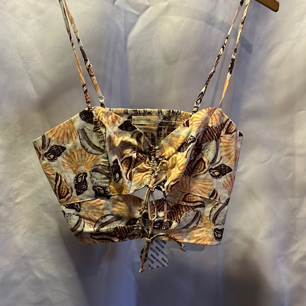 NWT urban outfitters shell tank top with cinch and tie